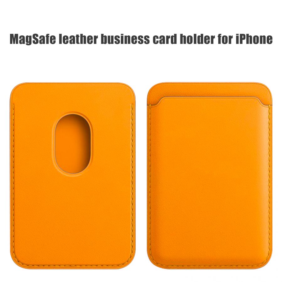 Leather Wallet Pouch Card Holder Magsafe Card Case with Magsafing